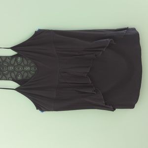 American Eagle Black Crochet Tank Top Large